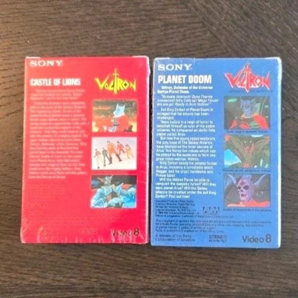 Voltron: Defender of the Universe Sony Video 8 Tapes Castle of Lions Planet Doom